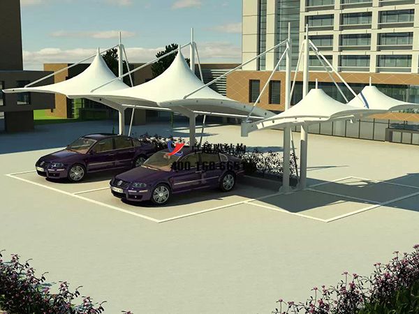  承德<font color='red'>膜結構車棚</font>【承德熱河克羅尼儀表有限公司】工程實例