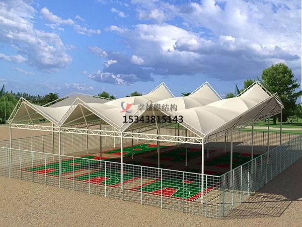 松原籃球場膜結(jié)構(gòu)罩棚/頂棚/膜結(jié)構(gòu)罩棚設(shè)計(jì)【案例圖片】(圖文)