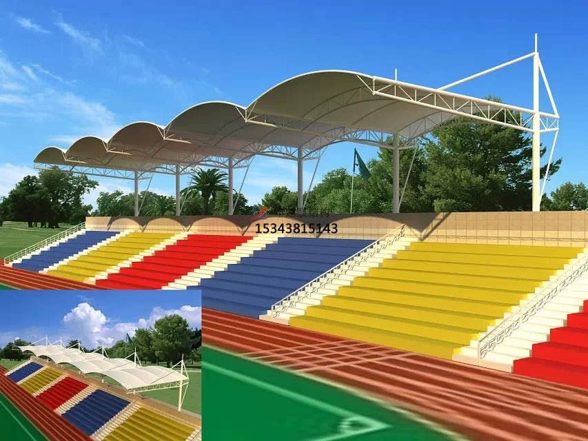 延長(zhǎng)體育公園膜結(jié)構(gòu)【看臺(tái)雨棚】門球場(chǎng)案例